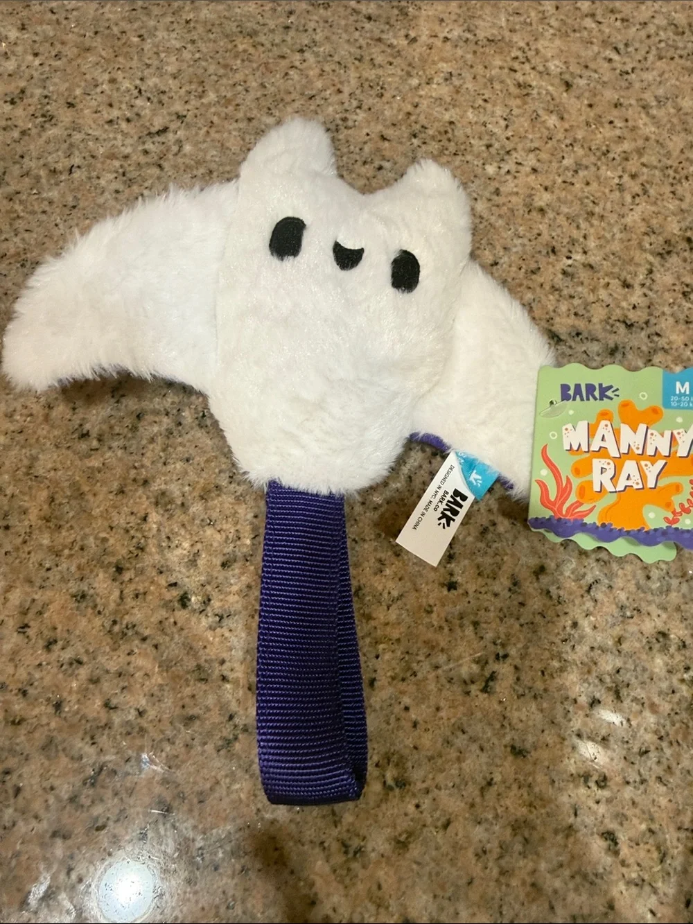 Bark Plush Ray Cat Toy in White and Purple